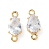 Brass Pave Cubic Zirconia Connector Charms KK-Z136-77G-01-1