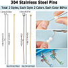 160Pcs 2 Styles 304 Stainless Steel Ball Head Pins and 160Pcs 2 Styles Flat Head Pins STAS-SC0007-74-2