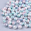Rainbow ABS Plastic Imitation Pearl Beads OACR-Q174-8mm-05-2