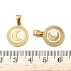 304 Stainless Steel Pave Natural White Shell Flat Round Pendant Necklaces STAS-R168-23G-02-3