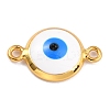 Golden Plated Brass Enamel Links Connectors KK-P197-01A-G-2
