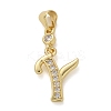 Brass Micro Pave Cubic Zirconia Pendants KK-M319-02G-Y-1