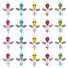 Skull Angel Synthetic Turquoise & Glass Pendants PALLOY-TAC0115-1