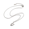 304 Stainless Steel Crystal Rhinestone Double Star Pendant Cable Chain Necklaces NJEW-Z056-02A-P-4