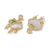Brass & Shell & Clear Cubic Zirconia Pendants KK-G497-19G-2