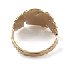 Ion Plating(IP) 304 Stainless Steel Monstera Leaf Open Cuff Rings for Women RJEW-G285-68G-3