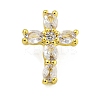 Rack Plating Brass Micro Pave Cubic Zirconia Pendants KK-C074-25G-01-1