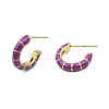 Enamel C-shape Stud Earrings EJEW-N052-05F-2