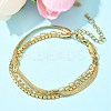 304 Stainless Steel Herringbone & Cable & Half Round Link Chain Bracelets LS-BJEW-U019-04G-03-1