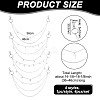 4Pcs 4 Style Butterfly & Cross & Sword Brass Pocket Pants Waist Chains with Zinc Alloy Clasps AJEW-GO00021-2