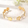 304 Stainless Steel Cuff Bangles for Women BJEW-F509-03C-G-1