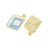 Golden Plated Alloy Enamel Pendants X-ENAM-Z017-12G-01-2