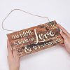 Natural Wood Hanging Wall Decorations for Front Door Home Decoration AJEW-FG0001-26-3