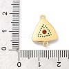 Brass Micro Pave Clear Cubic Zirconia & Shell Connector Charms KK-M303-03G-10-3