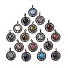 Natural & Synthetic Mixed Gemstone Pendants G-Q158-03A-R-1
