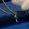 304 Stainless Steel Flower Outline Pendant Necklaces for Women FS-WG8525C-02-2