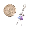 10Pcs Flower Angel Glass Pendant Decorations HJEW-JM03560-3