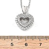 Heart 304 Stainless Steel Micro Pave Cubic Zirconia Pendant Necklaces for Women LS-NJEW-D288-05P-3