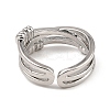 Rack Plating Brass Criss Cross Open Cuff Rings RJEW-D009-05P-2