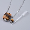 Natural Mixed Stone Perfume Bottle Pendant Necklaces NJEW-F266-02P-4