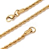3MM 304 Stainless Steel Rope Chain Necklaces NJEW-P338-01A-G-4