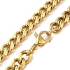 Ion Plating(IP) 304 Stainless Steel Cuban Link Chain Necklace for Men Women NJEW-C013-01G-3