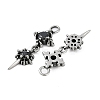316 Surgical Stainless Steel Micro Pave Cubic Zirconia Pendants X-STAS-G349-03AS-01-2