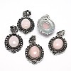 Natural Rose Quartz Gothic Pendants X-G-F228-18G-FF-1