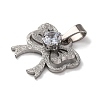 304 Stainless Steel Cubic Zirconia Pendants STAS-U018-01P-2