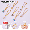 Butterfly Brass Glass Cup Charms HJEW-UN00017-5