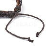 PU Leather & Waxed Cords Triple Layer Multi-strand Bracelets BJEW-G709-01A-3