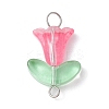10Pcs Glass Connector Charms PALLOY-JF02321-A-3
