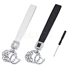 2 Sets 2 Colors Alloy with PU Leather Keychains KEYC-PH0002-14A-1
