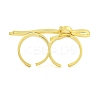 Bowknot Brass Micro Pave Clear Cubic Zirconia Cuff Finger Rings RJEW-B069-04G-3