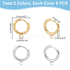 12Pcs 2 Colors 201 Stainless Steel Huggie Hoop Earring Findings STAS-UN0056-80-3