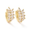 Clear Cubic Zirconia Wheat Hoop Earrings EJEW-F298-18G-1