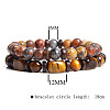 Men's Double-layered Tiger Eye Stone Beaded Bracelet Set - Natural Gemstone Jewelry ST7623425-1