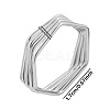 Hexagon 304 Stainless Steel American European Wide Band Rings for Women LW9786-1-1