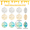18Pcs 3 Colors 304 Stainless Steel Pendant STAS-DC0012-39-2