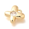 Brass Micro Pave Cubic Zirconia Charms KK-C085-24G-2