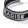 Word Paradise Polycotton(Polyester Cotton) Braided Bracelet with Tassel Charm LS-BJEW-F429-09-2