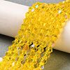 Transparent Electroplate Glass Beads Strands GLAA-F029-3mm-D22-4