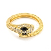 304 Stainless Steel Cubic Zirconia Open Cuff Ring for Women LS-RJEW-S406-05G-02-2