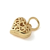 925 Sterling Silver 3D Hollow Flower Heart Charms STER-M099-02G-2