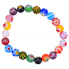 Millefiori Glass Round-Single Flower Bead Strands LAMP-CJ0001-15-6