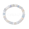 8MM Natural Banded Agate(Dyed & Heated) Rondelle Beaded Stretch Bracelets BJEW-JB14424-3