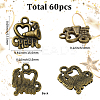 60Pcs Tibetan Style Alloy Pendants FIND-SC0018-05-2