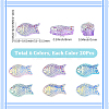 100Pcs 5 Colors  Fish Handmade Glass Beads GLAA-SC0002-80C-2