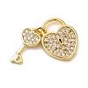 Brass Micro Pave Cubic Zirconia Pendants KK-C072-27A-G-1
