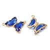 Brass Pave Faceted Glass Connector Charms FIND-Z020-04B-2